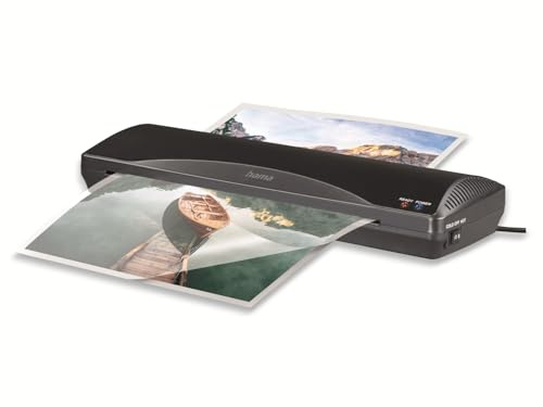 Hama Laminiergerät heiß und kalt mit Laminierfolien A3 (Laminator zum Kaltlaminieren und Heißlaminieren, schnelles Aufheizen, zuhause, Homeoffice, Büro, Schule, Anti-Blockier-Taste, 80 bis 125 mic)