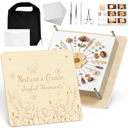 zunmial Blumenpresse-Set, Bastelset, 27,9 x 27,9 cm, groß, 10 Schichten, Holzblumen-Presser für Erwachsene und Jugendliche, DIY Blumenstrauß, Konservierung, getrocknete Blumen, Kunst, Konservierung