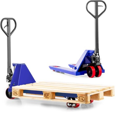 Pallit Five Hubwagen 2500 kg Palettenwagen 1150 mm Gabellänge Blau Robuster Gabelhubwagen mit PU Rollen Handhubwagen aus Stahl, langlebig