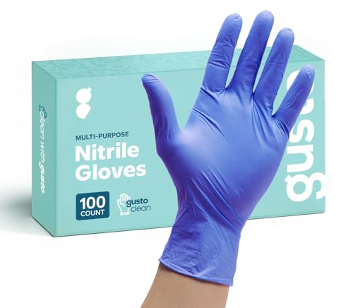 Comfy Package [100 Count] Nitrile Disposable Gloves - 4 mil. | Latex Free and Rubber Free | Non-Sterile Powder Free Gloves - L