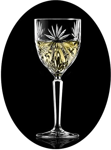 Topkapi elite Kristall Weingläser Weißweinkelch Oasis, bleifreies Kristallglas, Höhe 19 cm, 230 ml, 6 Stück