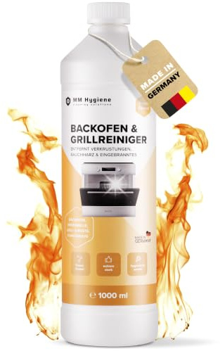 Grill- & Backofenreiniger Konzentrat 1000 ml – Ergibt bis zu 50 L Reiniger | Extra Stark pH 14 gegen Eingebranntes & Rauchharz | Fettlöser für Grillrost, Gasgrill, Backblech & Herd | Made in Germany