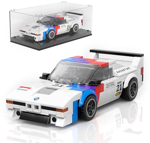 Mould King 27062 Technik Speed Champion Auto Bausteine M1 Rennwagen Klemmbausteine Sportwagen Bauspielzeug mit Acryl Vitrine Modellautos zum Sammeln (363 Teile)