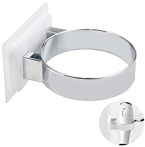 SPEACOUR Haartrocknerständer Haartrocknerhalter Selbstklebend Föhnhalter Haartrockner Halterung ohne Bohren Wandmontage Haartrockner Lagerung Föhn Halterung für Badezimmer, Küche, Friseurladen (Weiß)