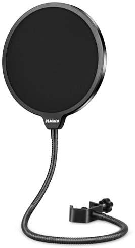 aokeo Mikrofon Popschutz, Professional Microphone Pop Filter Mask Shield Für Blue Yeti,Snowball,HyperX QuadCast und jedes andere Mikrofon
