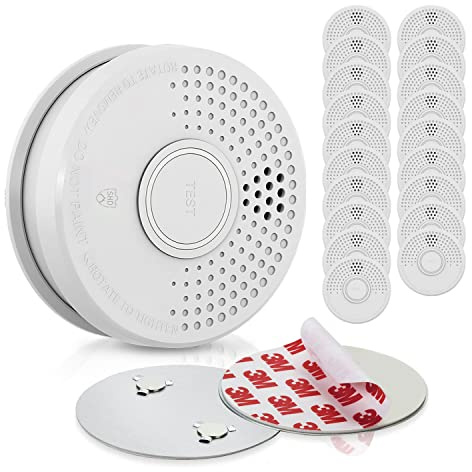 SHD by OneConcept Rauchmelder mit Magnethalterung, 20x Mini-Rauchmelder, Feuermelder mit Batterie, für Küche, Büro, Wohnwagen, 20er-Set Brandmelder Testfunktion & Stummschaltung