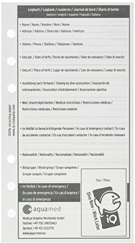 iQ-Company Taucher Logbucheinlagen – Logbuch Einlagen gemischt – Perfektes Tauch Logbuch Zubehör Taucher – praktische Einlagen für Taucher