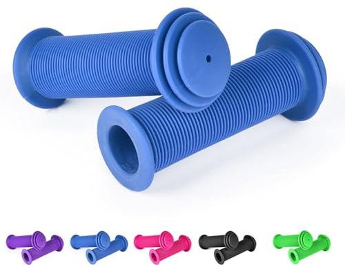 URAQT Fahrradgriffe Kinder,22 mm Lenkergriffe Fahrrad Kinder mit Höchster Sicherheit Prallschutz Kinderfahrradgriffe Gummi Grips für Roller Dreirad Kinder Laufrad Kinderfahrrad (Blau)