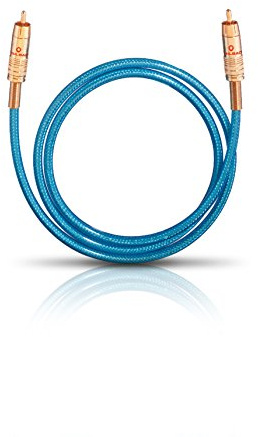 Oehlbach NF 113 DI 100 - Digitales Audio-Cinchkabel - Hochwertiges S/PDIF Koaxialkabel, Mehrfach Schirmung, 75 Ohm - 1m - blau