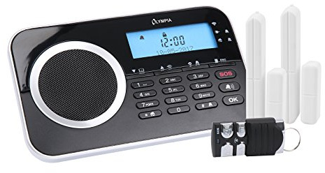 OLYMPIA Protect 9730 GSM Alarmanlage Haus Schwarz | Alarmanlage Set mit App | Alarmsystem für Wohnung & Haus | Türsensoren & Fernbedienung