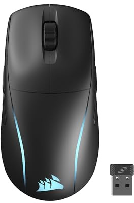 Corsair M75 Wireless RGB Leichte FPS Gaming-Maus – 26.000 DPI – Austauschbare Seitentasten – iCUE-Kompatibel – PC – Schwarz