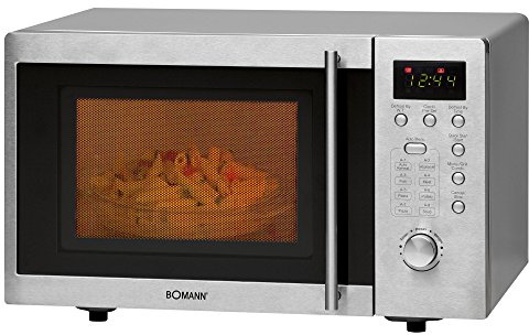Bomann MWG 2211U CB Mikrowelle / 800 Watt / Grill 1000 Watt / 20 L Garraum / schwarz-silber