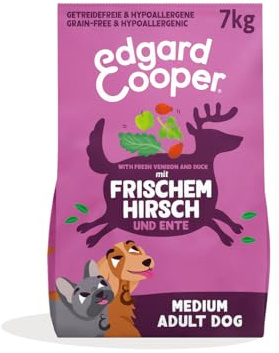 Edgard & Cooper Hundefutter trocken Getreidefrei für Medium Adult Hunde (7kg), frische Ente & Huhn, ausgewogene Ballaststoffe für die Darmgesundheit, Hypoallergenes Hundefutter, nie Fleischmehl