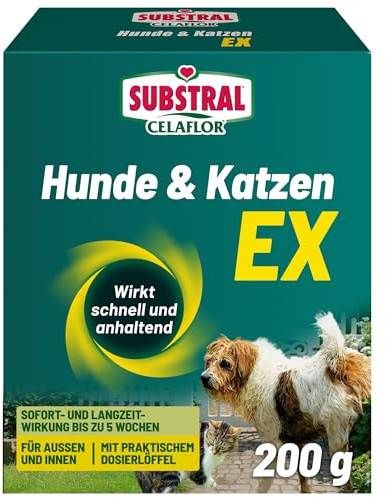 Substral Celaflor Hunde & Katzen Ex, Hund, Marder und Katze Abwehr und Vertreibungsgranulat, mit Sofortwirkung, 200g