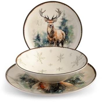H&H 18-teiliges Weihnachtsgeschirr-Set, Alaska