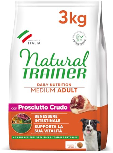 Trainer Natural Hundefutter Medium Adult, Rohschinken, 3 kg