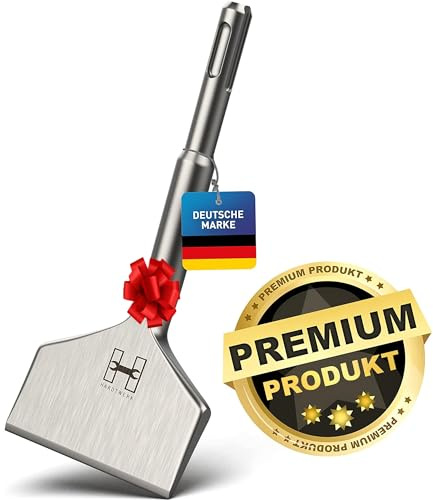 HARDTWERK Turbo Fliesenmeißel SDS Plus Meißel [165x75 mm] aus 42 CrMo Spezialstahl - Bruchsicher & Langlebig - Flachmeißel breit für Bohrhammer zum Fliesen & Fliesenkleber enfternen