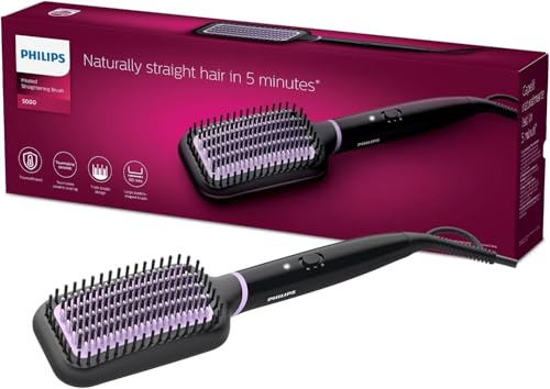 Philips StyleCare Essential Glättbürste BHH880/00 Extra großer Bürstenbereich, ThermoProtect-Technologie, Turmalin-Keramikbeschichtung
