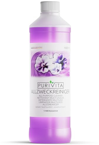 PURIVITA® Allzweckreiniger Konzentrat [1L] - Universalreiniger mit frischem Blumenduft - Kaltreiniger - Allesreiniger - Multifunktionsreiniger - Kraftreiniger - Bodenreiniger Flüssig - Putzmittel