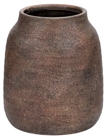 Dekovase Blumenvase aus Keramik Rund Tischvase im Antik Shabby Chic Look Vasen für Blumengesteck, H x Ø: 18 x 13,5 cm