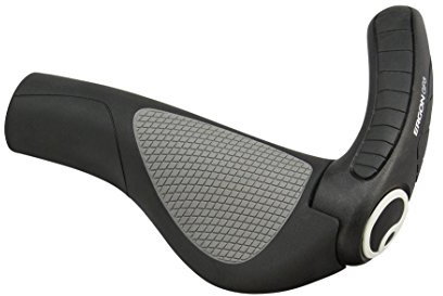 Ergon - GP3 Lock-on Fahrradgriffe | Regular kompatibel | für Touring und MTB Fahrräder | Large | Schwarz/Grau