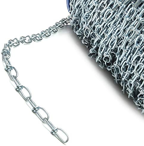 DQ-PP KNOTENKETTE | 1,4 mm | DIN 5686 | 20 m | Dekokette Zierkette Gartenkette Stahl VERZINKT Gliederkette Lampenkette Kette Deko Garten