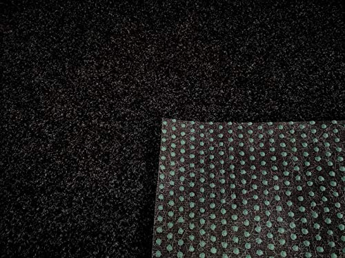 Rasenteppich Kunstrasen Premium schwarz grau Weich Meterware, verschiedene Größen, mit Drainage-Noppen, wasserdurchlässig (400x300 cm)
