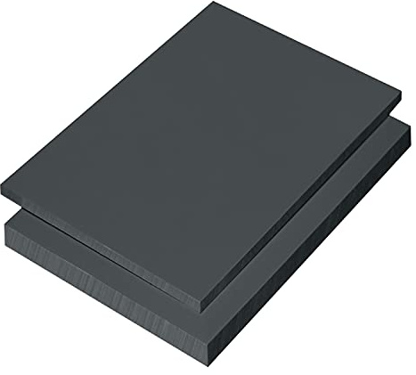 Platte aus Hart PVC Zuschnitt in | grau RAL 7011 | VERSCHIEDENE STÄRKEN | TOP QUALITÄT | (2 Stück | 20 x 30cm, 5mm Dunkelgrau)