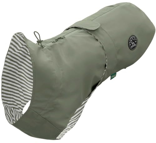HUNTER Milford Hunde-Regenmantel | ergonomische Passform, individuell verstellbar, Geschirr-Reißverschluss, waschbar bei 30 °C, Farbe: grün, Größe: 35