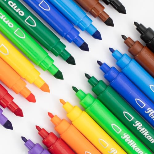 Pelikan Fasermaler Colorella Duo, 10 Farben im Kunststoff-Etui, 10 Stück