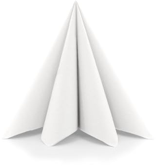 Sovie HORECA Serviette in Weiß aus Linclass® Eco, 40 x 40cm, 1/4 Falz, 50 Stück, hochwertige Einwegservietten in Stoffoptik für Gastronomie Hotel Catering und festliche Veranstaltungen