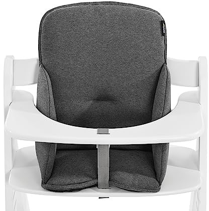 hauck Alpha Cosy, Dunkelgrau - Hochstuhl Sitzverkleinerer Kissen für Babys ab 6 Monaten - Kompatibel mit Arketa, Beta+, Alpha+ Holzhochstuhl - mit Stabilisierten Seiten - Handwäsche