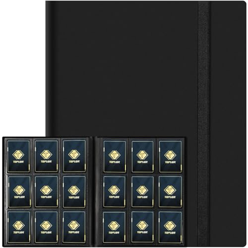 9 Taschen Kartenbinder für Trading Cards, Baseball Card Collection Binder mit 360 Seitentaschen Sportkartenbuch Kartenordner Kartenalbum Kartenhalter Fit für MTG Football Play Cards (Schwarz)