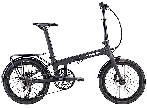 KABON Klapprad 20 Zoll Carbon, 9 Geschwindigkeit Faltrad mit Carbon Rahmen Ultraleichtes Mini Stadtfahrrad Faltrad Klapprad Herren Damen