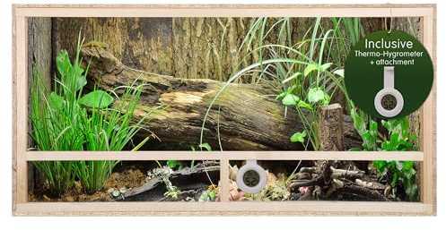 REPITERRA Terrarium für Reptilien & Amphibien, Holzterrarium mit Seitenbelüftung 120x60x60 cm