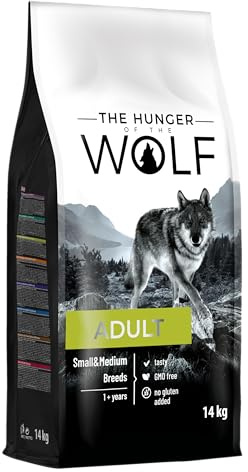 The Hunger of the Wolf Hundefutter für ausgewachsene Hunde kleiner und mittlerer Rassen, Trockenfutter mit Huhn, reich an Vitamin C und E - 14 kg