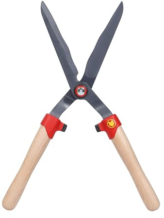 WOLF-Garten | Heckenschere HS-WW mit Wellenschliff und Holzgriff; 73AHA007650, Rot