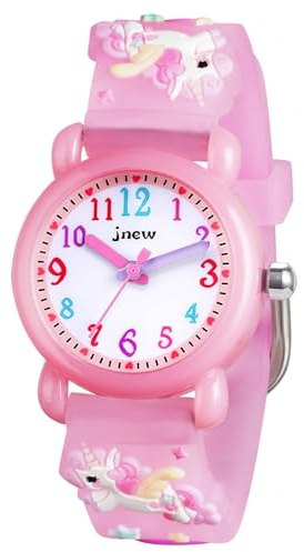 Vicloon Kinder Quarz Uhr, Kinder Uhr mit 3D Cartoon Design, 30M wasserdichte, Silikon Armband, Japanischen Quarzwerk, Gut Lesbar, Lern Armbanduhr für Kind, Jungen und Mädchen(Rosa)