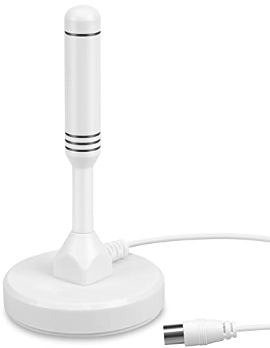 August DTA240 tragbare DVB-T/DVB-T2 Antenne mit Magnetfuß&hoher Verstärkung | TV Antenne für digitales Fernsehen/DVB-T2 Tuner/DAB Radio/ALU-Massivkern für hohe Signalqualität, 2m Kabel für Außen Zuhause