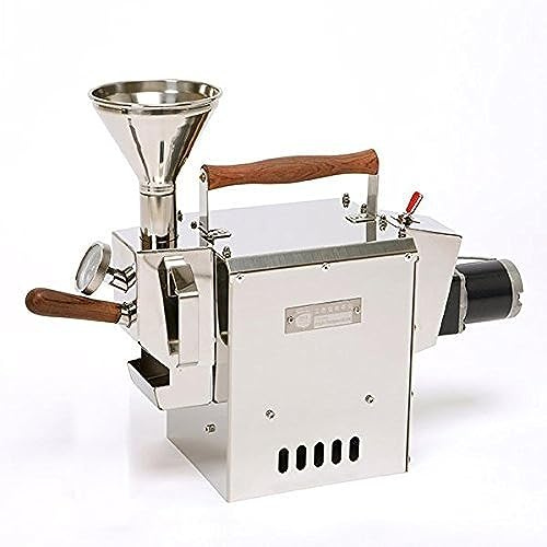 KALDI WIDE size (300g) Home Coffee Roaster Motorize Type Full Package Including Thermometer, Hopper, Probe Rod, Chaff Holder (Gas Burner Required) by KALDI