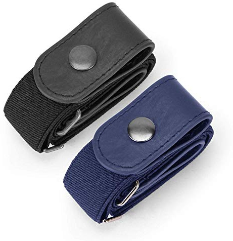 JasGood 2 Pack Schnallenfrei Elastischer Gürtel für Damen oder Herren, Ohne Schnalle Keine Ausbuchtung Unsichtbare Gürtel