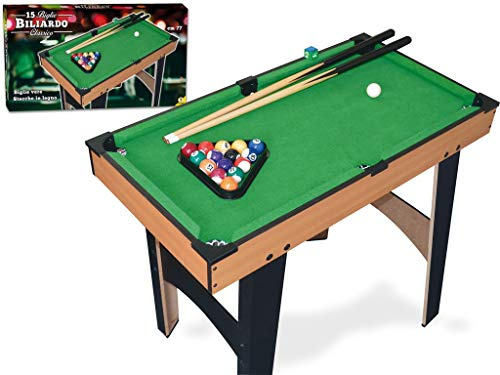 Teorema 63770 - Billardtisch aus Holz für Kinder, komplett mit Bällen, Queues und Zubehör