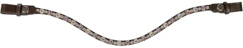 HKM Daisy Stirnband, Braun/Dunkelrosa, Warmblut