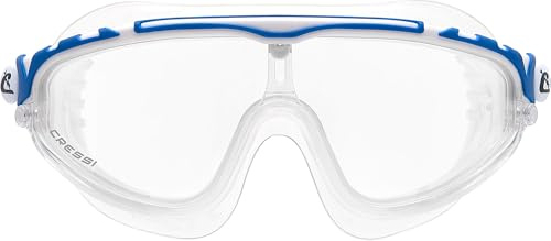 CRESSI seit 1946 - Skylight Schwimmmaske für Erwachsene mit Monolinse weiter Sicht Anti Fog Anti Kratz UV Schutz Silikonband und verstellbaren Schnallen für Pool und Outdoor