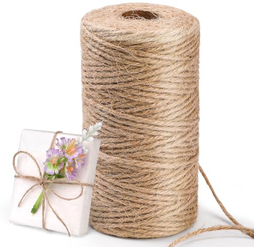 Jute Schnur 100m 2mm Reißfest Naturjute Kordelband Paketschnur Gartenschnur Bindfaden Dekoration Basteln Verpackung