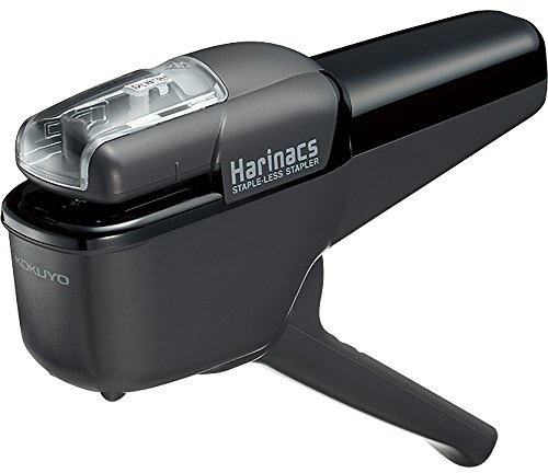Kokuyo Harinacs SLN-MSH110D Japanisches Heftgerät ohne Klammern, bis zu 10 Papiere, Schwarz