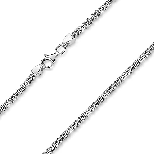 Materia 925 Silber Königskette Damen Herren 2,5mm vierkant diamantiert rhodiniert K29-45