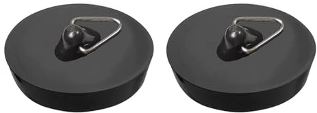 2 Pack Abflussstopfen Waschbeckenstöpsel, Gummi Stöpsel Ø41‑45mm Schwarz, Abfluss Stöpsel für Küchenspüle, Spülbecken und Bad
