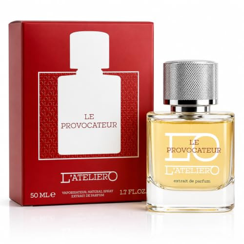 L'ATELIERO - LE PROVOCATEUR - Extrait de Parfum für Männer 50 ml | 25% Parfumöl mit Zimt, Leder und Amber, intensiv würzig süß, frisch und ganzjährig