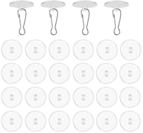 VBNZBK 30 Stück Transparente Selbstklebende Deckenhaken, Haken Decke ohne Bohren, Klebehaken Decke mit Fahnenmast-Clips für Schlafzimmer, Badezimmer, Küche, Schlafzimmer Wand, Karneval